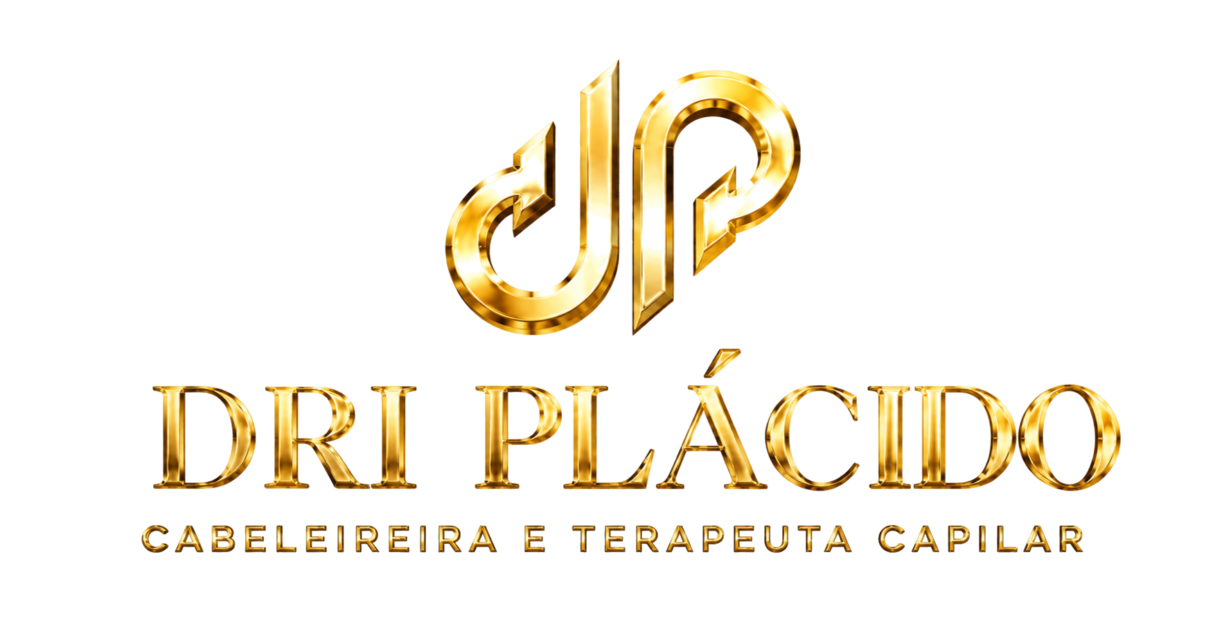 Logo dourada Dri Plácido